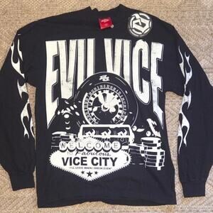 Evil Vice- Vice City Gamble Long Sleeve Shirt Size Medium NWT